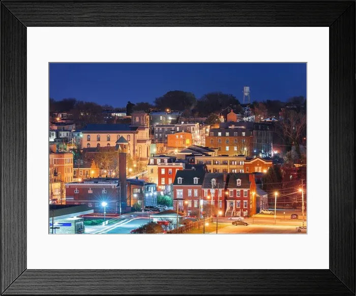 Framed Print : Richmond, Virginia Neighborhoods and cityscape at dusk Framed Print : Richmond, Virginia Neighborhoods and cityscape at dusk