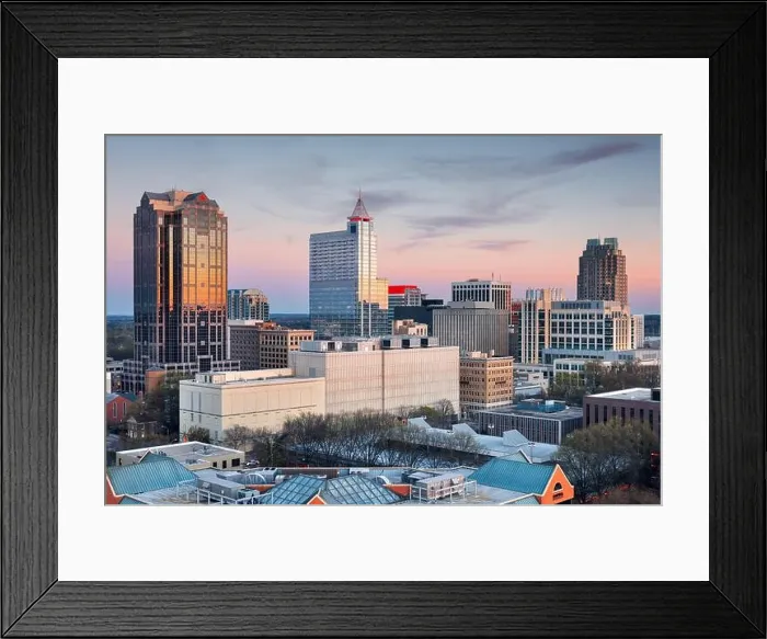 Framed Print : Raleigh, North Carolina, USA downtown city skyline at dusk Framed Print : Raleigh, North Carolina, USA downtown city skyline at dusk