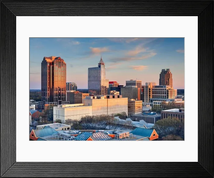Framed Print : Raleigh, North Carolina, USA downtown city skyline at dusk Framed Print : Raleigh, North Carolina, USA downtown city skyline at dusk