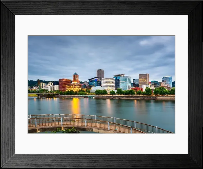 Framed Print : Portland, Oregon, USA skyline at dusk on the Willamette River Framed Print : Portland, Oregon, USA skyline at dusk on the Willamette River