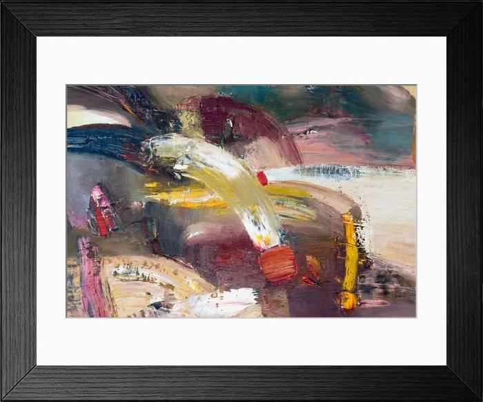 Framed Print : A painting painted by the artist with oil paints. Abstract multicolored strokes, surreal drawing Framed Print : A painting painted by the artist with oil paints. Abstract multicolored strokes, surreal drawing