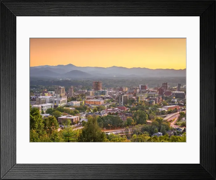 Framed Print : Asheville, North Carolina, USA downtown skyline at dusk Framed Print : Asheville, North Carolina, USA downtown skyline at dusk