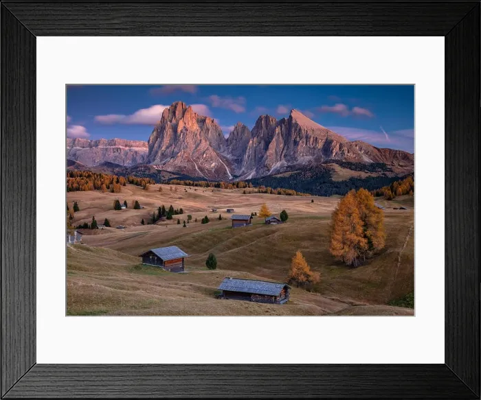 Framed Print : Dolomites. Landscape image of Seiser Alm a Dolomite plateau and the largest high-altitude Alpine meadow in Europe Framed Print : Dolomites. Landscape image of Seiser Alm a Dolomite plateau and the largest high-altitude Alpine meadow in Europe
