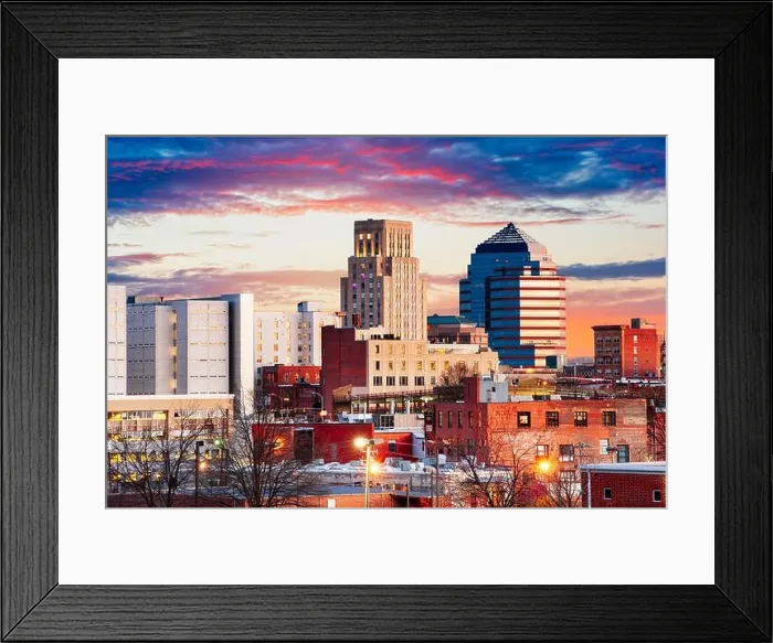 Framed Print : Durham, North Carolina, USA downtown skyline at dawn Framed Print : Durham, North Carolina, USA downtown skyline at dawn