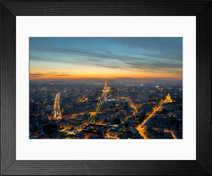 Framed Print : PARIS, FRANCE - May 5, 2016: Beautiful Paris skyline view Eiffel tower during light show at dusk, Paris, France Framed Print : PARIS, FRANCE - May 5, 2016: Beautiful Paris skyline view Eiffel tower during light show at dusk, Paris, France