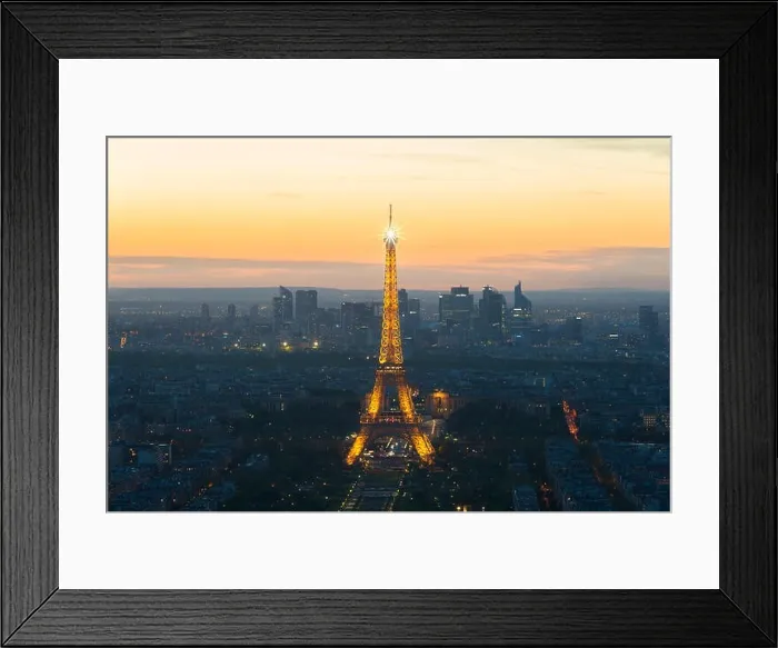 Framed Print : PARIS, FRANCE - May 5, 2016: Beautiful Paris skyline view Eiffel tower during light show at dusk, Paris, France Framed Print : PARIS, FRANCE - May 5, 2016: Beautiful Paris skyline view Eiffel tower during light show at dusk, Paris, France