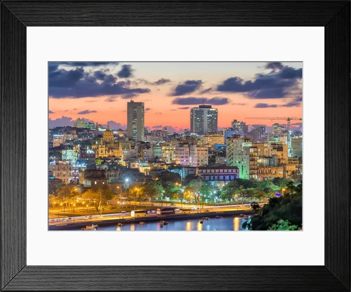 Framed Print : Havana, Cuba downtown skyline Framed Print : Havana, Cuba downtown skyline