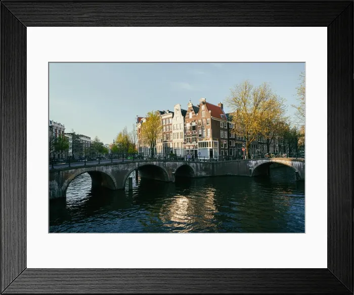 Framed Print : Netherlands traditional houses and Amsterdam canal in Amsterdam, Netherlands. Vintage tone Framed Print : Netherlands traditional houses and Amsterdam canal in Amsterdam, Netherlands. Vintage tone