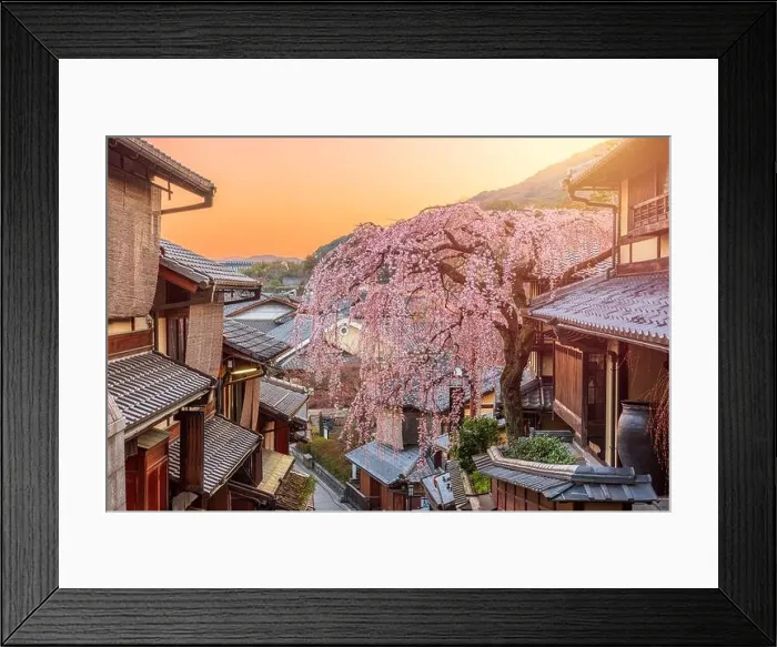 Framed Print : Kyoto, Japan springtime in the historic Higashiyama district art dawn Framed Print : Kyoto, Japan springtime in the historic Higashiyama district art dawn