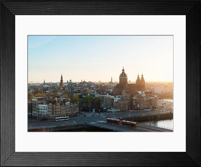 Framed Print : Amsterdam skyline in historical area at night, Amsterdam, Netherlands. Aerial view of Amsterdam, Netherlands Framed Print : Amsterdam skyline in historical area at night, Amsterdam, Netherlands. Aerial view of Amsterdam, Netherlands