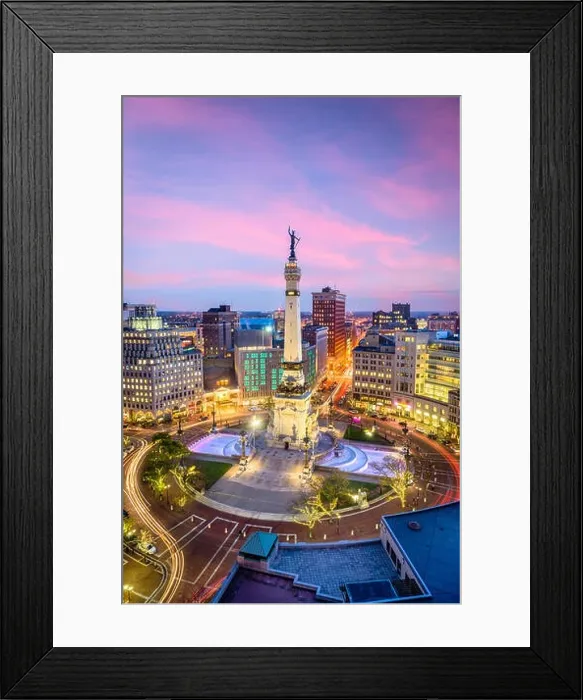 Framed Print : Indianapolis, Indiana, USA skyline over Monument Circle Framed Print : Indianapolis, Indiana, USA skyline over Monument Circle