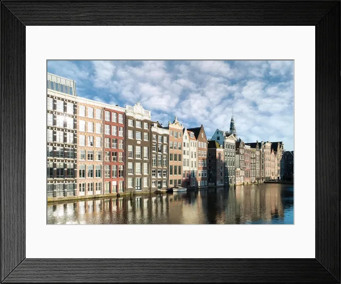 Framed Print : Netherlands traditional houses and Amsterdam canal in Amsterdam, Netherlands Framed Print : Netherlands traditional houses and Amsterdam canal in Amsterdam, Netherlands
