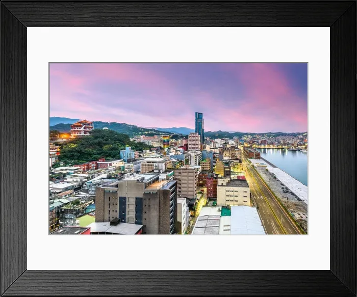 Framed Print : Keelung City, Taiwan skyline Framed Print : Keelung City, Taiwan skyline