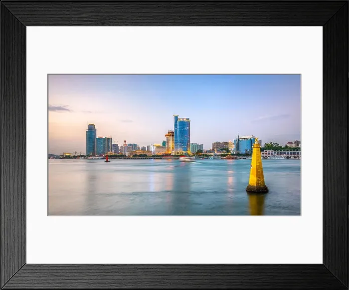 Framed Print : Xiamen, China city skyline from Gulangyu Island Framed Print : Xiamen, China city skyline from Gulangyu Island