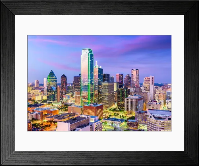 Framed Print : Dallas, Texas, USA city skyline Framed Print : Dallas, Texas, USA city skyline
