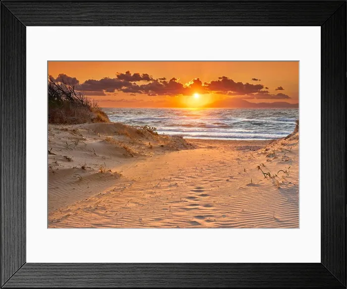 Framed Print : Peloponnese Beach at sunset time, Greece Framed Print : Peloponnese Beach at sunset time, Greece
