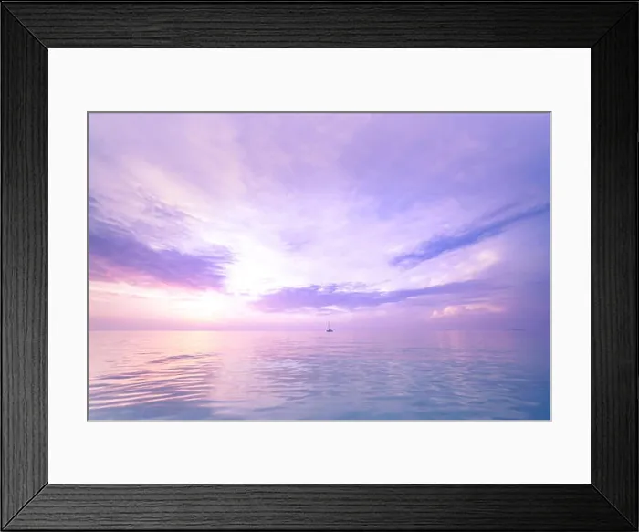 Framed Print : Sea sky clouds, horizon. Colorful seascape horizontal background banner. Inspirational calm sea with sunset sky. Meditation ocean and sky background Framed Print : Sea sky clouds, horizon. Colorful seascape horizontal background banner. Inspirational calm sea with sunset sky. Meditation ocean and sky background