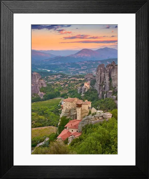 Framed Print : Roussanou Monastery at sunset, Meteora, Greece Framed Print : Roussanou Monastery at sunset, Meteora, Greece