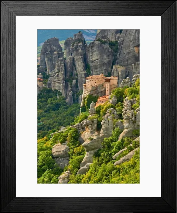 Framed Print : Landscape view at Roussanou Monastery, Meteora, Greece Framed Print : Landscape view at Roussanou Monastery, Meteora, Greece