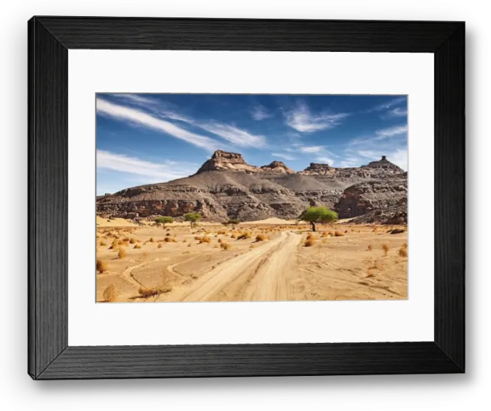 Framed Print : Road in Sahara Desert, Algeria Framed Print : Road in Sahara Desert, Algeria