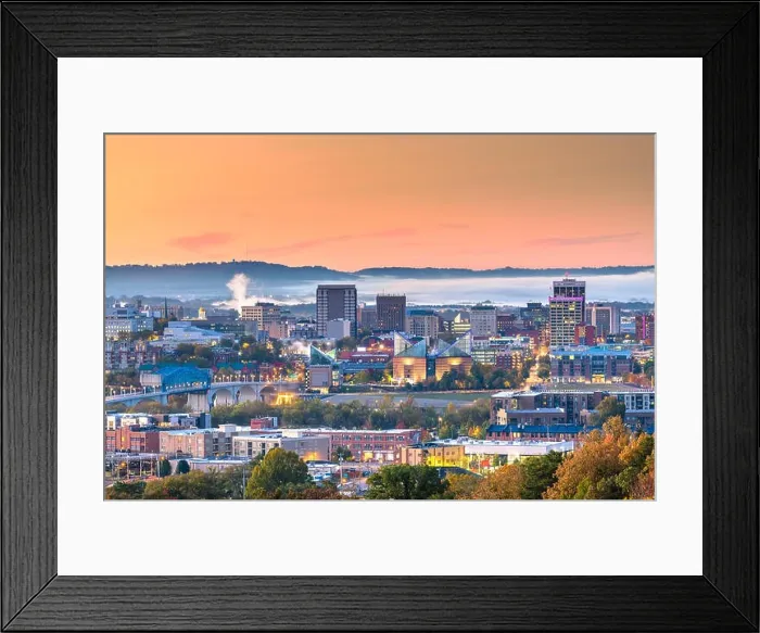 Framed Print : Memphis, Tennessee, USA downtown city skyline at dusk