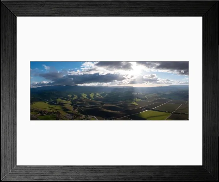Framed Print : Low clouds drift over the rolling hills and vineyards in Livermore, California, just east of San Francisco Bay Framed Print : Low clouds drift over the rolling hills and vineyards in Livermore, California, just east of San Francisco Bay