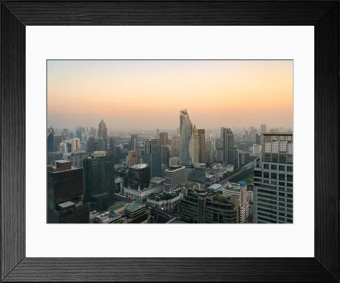 Framed Print : Modern building in Bangkok business district at Bangkok city with skyline before sunset, Thailand Framed Print : Modern building in Bangkok business district at Bangkok city with skyline before sunset, Thailand