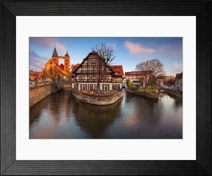 Framed Print : Esslingen am Neckar, Germany. Cityscape image of picturesque old town of Esslingen am Neckar, Germany located in the Stuttgart region at autumn sunset Framed Print : Esslingen am Neckar, Germany. Cityscape image of picturesque old town of Esslingen am Neckar, Germany located in the Stuttgart region at autumn sunset