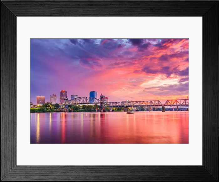 Framed Print : Little Rock, Arkansas, USA downtown skyline on the Arkansas River Framed Print : Little Rock, Arkansas, USA downtown skyline on the Arkansas River
