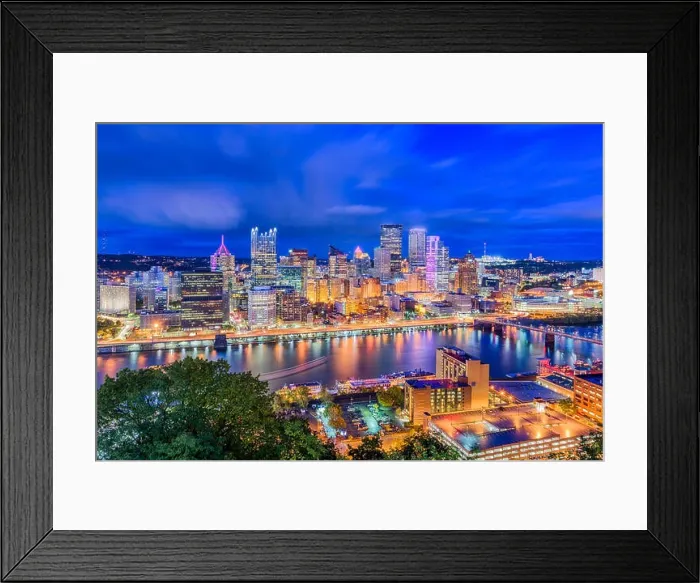 Framed Print : Pittsburgh, pennsylvania, USA downtown skyline from Mt. Washington Framed Print : Pittsburgh, pennsylvania, USA downtown skyline from Mt. Washington