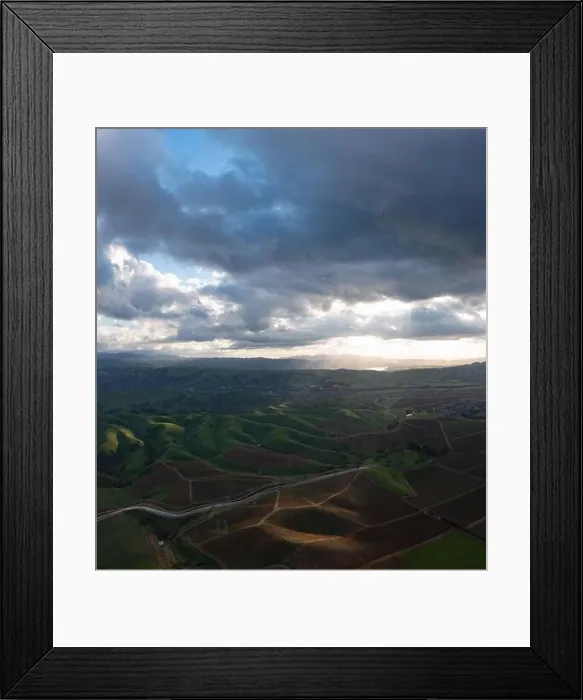 Framed Print : Low, afternoon clouds drift over scenic vineyards in the Tri-valley region of Northern California, just east of San Francisco Bay Framed Print : Low, afternoon clouds drift over scenic vineyards in the Tri-valley region of Northern California, just east of San Francisco Bay