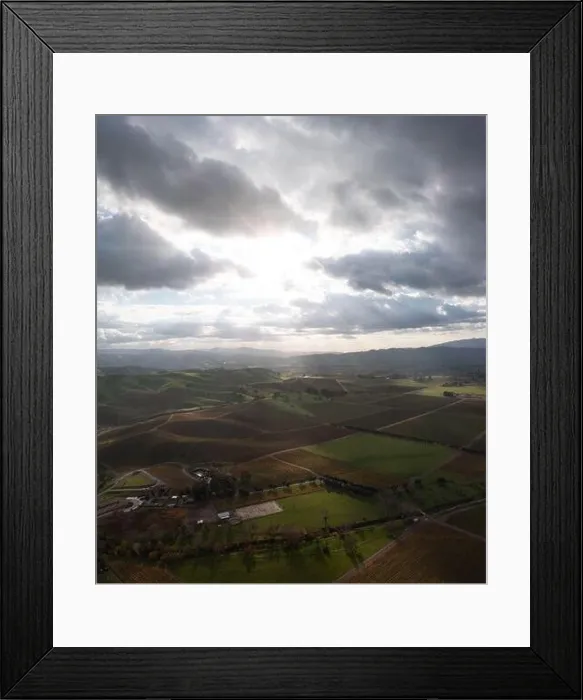 Framed Print : Low, afternoon clouds drift over scenic vineyards in the Tri-valley region of Northern California, just east of San Francisco Bay Framed Print : Low, afternoon clouds drift over scenic vineyards in the Tri-valley region of Northern California, just east of San Francisco Bay