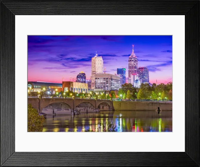 Framed Print : Indianapolis, Indiana, USA skyline on the White River Framed Print : Indianapolis, Indiana, USA skyline on the White River