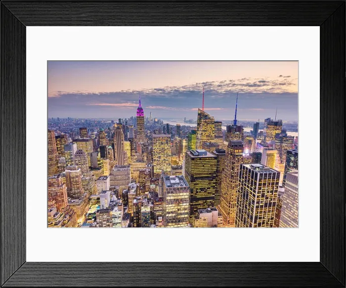 Framed Print : New York City, USA midtown Manhattan financial district cityscape at dusk Framed Print : New York City, USA midtown Manhattan financial district cityscape at dusk