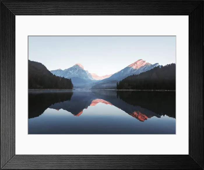 Framed Print : Peaceful autumn view on Obersee lake in Swiss Alps. Clear sky and mountains reflections in clear water. Nafels village, Switzerland Framed Print : Peaceful autumn view on Obersee lake in Swiss Alps. Clear sky and mountains reflections in clear water. Nafels village, Switzerland