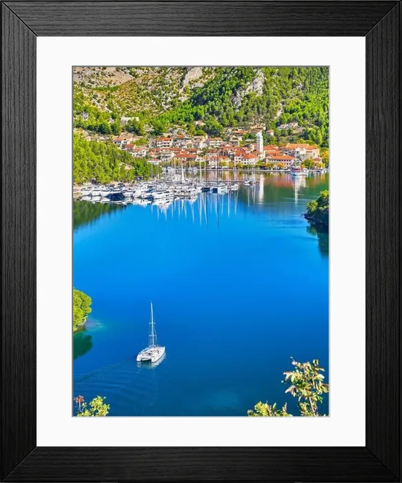Framed Print : Aerial view of Skradin, Krka River, Dalmatia, Croatia Framed Print : Aerial view of Skradin, Krka River, Dalmatia, Croatia