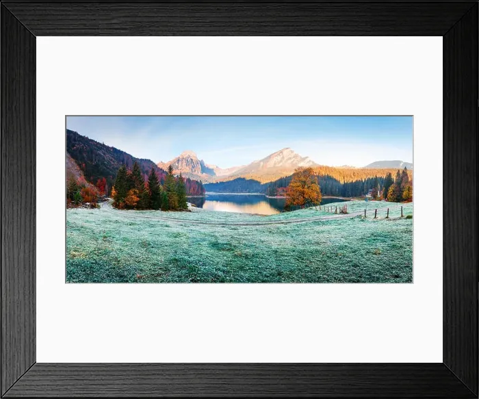 Framed Print : Peaceful autumn view on Obersee lake in Swiss Alps. Frosty grass and mountains reflections in clear water. Nafels village, Switzerland Framed Print : Peaceful autumn view on Obersee lake in Swiss Alps. Frosty grass and mountains reflections in clear water. Nafels village, Switzerland