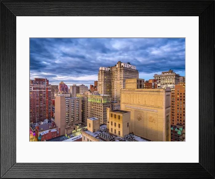 Framed Print : Philadelphia, Pennsylvania, USA historic downtown buildings and cityscape