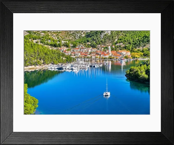 Framed Print : Aerial view of Skradin, Krka River, Dalmatia, Croatia Framed Print : Aerial view of Skradin, Krka River, Dalmatia, Croatia