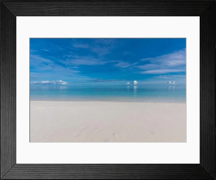 Framed Print : Beach and tropical sea, tranquil nature landscape, scenic with ocean water. Horizon, seascape. Peaceful endless view Framed Print : Beach and tropical sea, tranquil nature landscape, scenic with ocean water. Horizon, seascape. Peaceful endless view