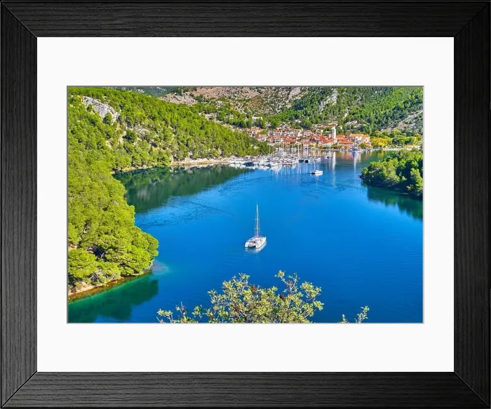 Framed Print : Aerial view of Skradin, Krka River, Dalmatia, Croatia Framed Print : Aerial view of Skradin, Krka River, Dalmatia, Croatia