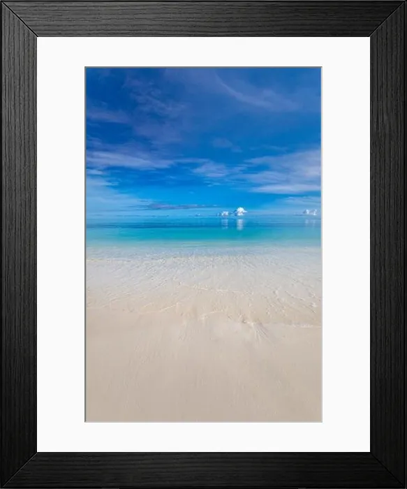 Framed Print : Beach and tropical sea, tranquil nature landscape, scenic with ocean water. Horizon, seascape. Peaceful endless view Framed Print : Beach and tropical sea, tranquil nature landscape, scenic with ocean water. Horizon, seascape. Peaceful endless view