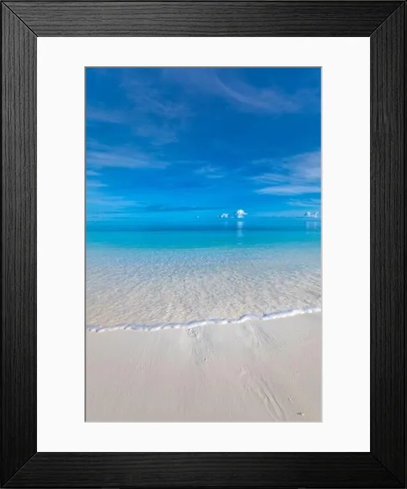Framed Print : Beach and tropical sea, tranquil nature landscape, scenic with ocean water. Horizon, seascape. Peaceful endless view Framed Print : Beach and tropical sea, tranquil nature landscape, scenic with ocean water. Horizon, seascape. Peaceful endless view