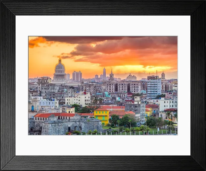 Framed Print : Havana, Cuba downtown skyline