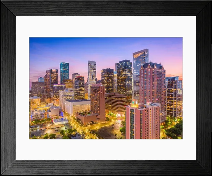 Framed Print : Houston, Texas, USA downtown city skyline Framed Print : Houston, Texas, USA downtown city skyline