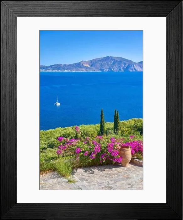 Framed Print : Aerial view at Keri Bay, Zakynthos Island, Greece Framed Print : Aerial view at Keri Bay, Zakynthos Island, Greece