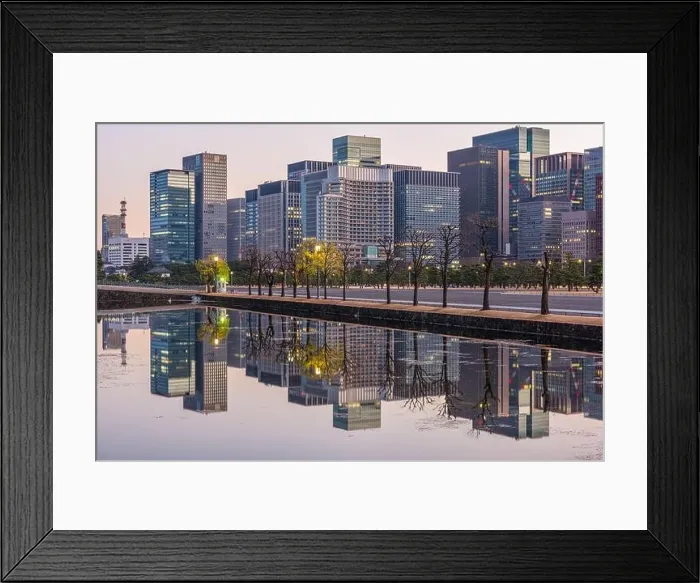 Framed Print : Modern Office Buildings and park in Tokyo, Japan Framed Print : Modern Office Buildings and park in Tokyo, Japan