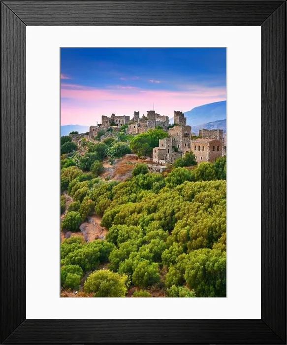 Framed Print : Vathia, abandoned village, Mani, Peloponnese, Greece