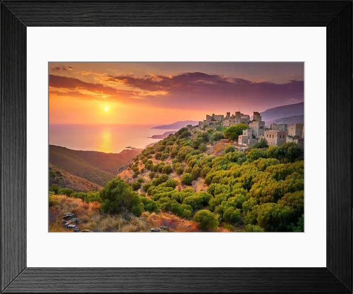Framed Print : Vathia at sunest, Mani, Peloponnese, Greece Framed Print : Vathia at sunest, Mani, Peloponnese, Greece
