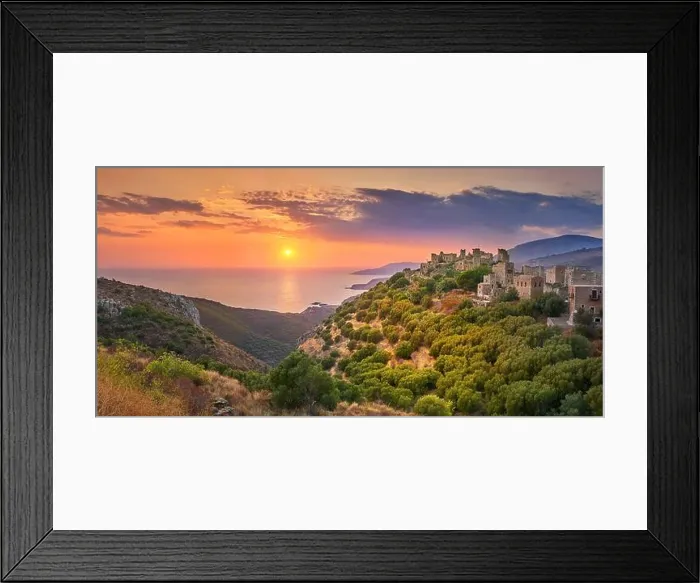 Framed Print : Vathia at sunest, Mani, Peloponnese, Greece Framed Print : Vathia at sunest, Mani, Peloponnese, Greece